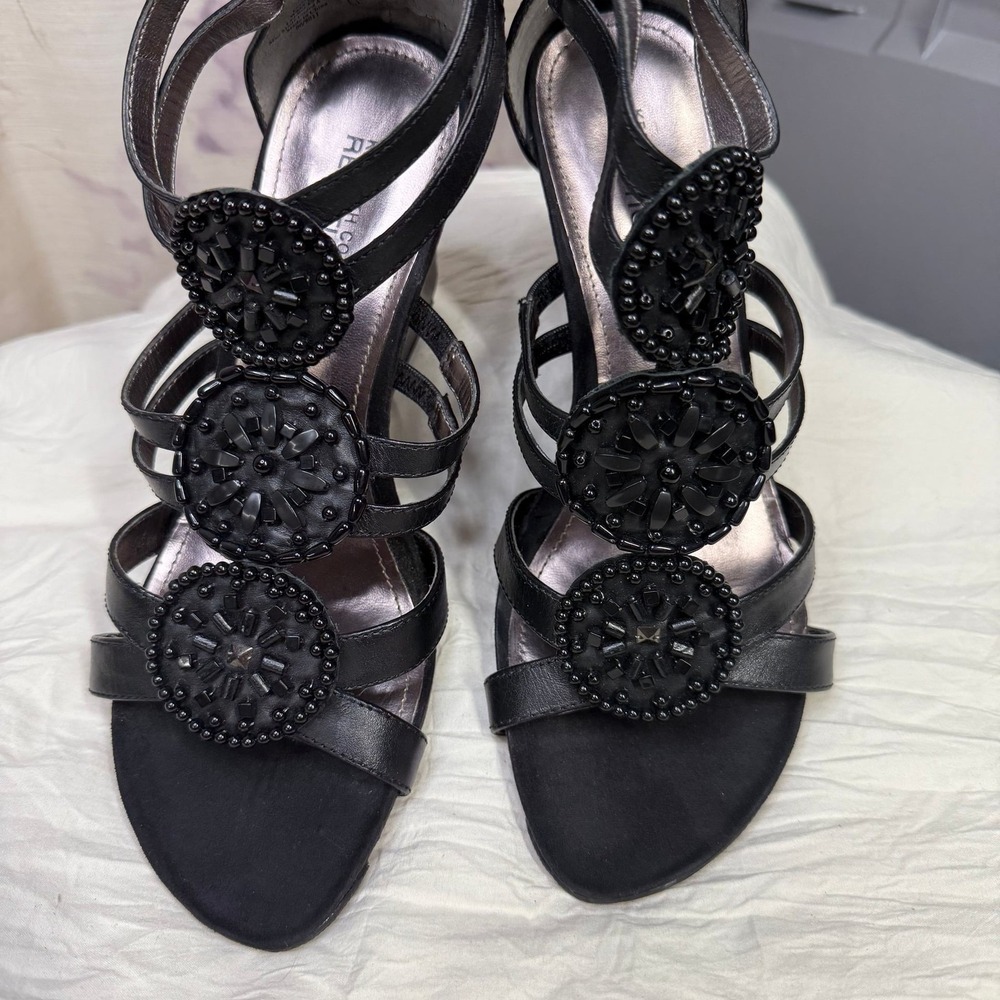 Kenneth Cole React black bead sandal statement‎  sz 9.5 evening